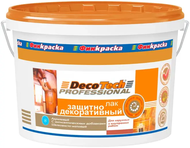 Decotech Professional лак защитно-декоративный акриловый (3 л база EP) шелковисто-матовый
