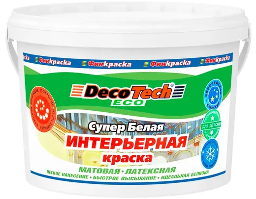 Decotech Eco краска интерьерная латексная (3 кг) супербелая