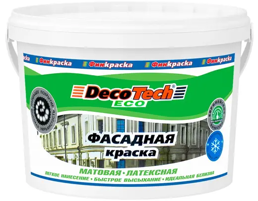Decotech Eco краска фасадная латексная (14 кг) белая