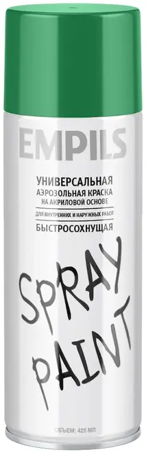 Эмпилс Spray Paint универсальная аэрозольная краска на акриловой основе (425 мл) зеленый лист RAL 6002 глянцевая