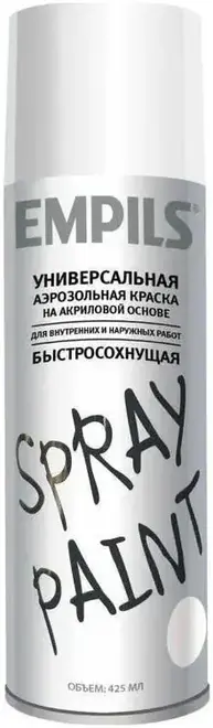 Эмпилс Spray Paint универсальная аэрозольная краска на акриловой основе (425 мл) белая RAL 9003 глянцевая