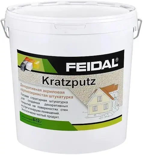 Feidal Kratzputz декоративная акриловая крупнозернистая штукатурка (8 кг 2-2.5 мм) неморозостойкая