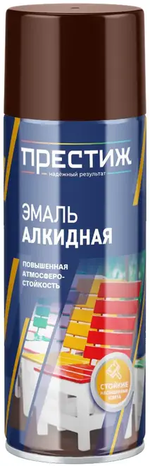 Престиж эмаль декоративная алкидная аэрозольная (520 мл) коричневая глянцевая