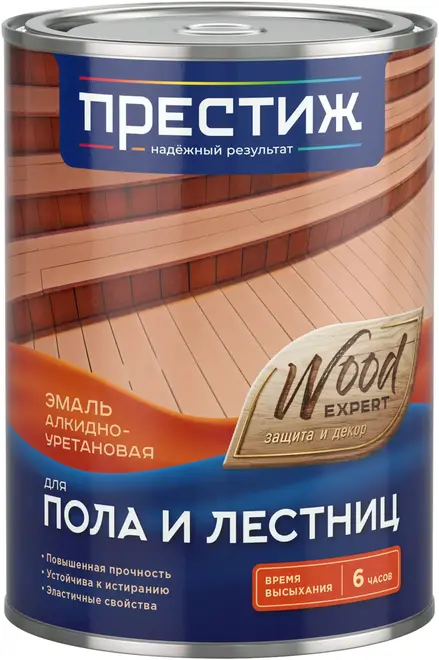 Престиж Wood Expert эмаль для пола и лестниц алкидно-уретановая (1.9 л) желто-коричневая