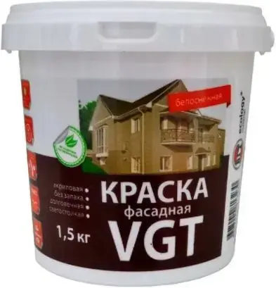 ВГТ ВД-АК-1180 краска акриловая фасадная (1.5 кг) белоснежная