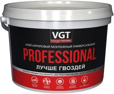 ВГТ Professional Лучше Гвоздей клей акриловый монтажный универсальный (6 кг)