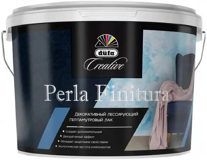 Dufa Creative Perla Finitura декоративный лессирующий перламутровый лак (1 л) золотой Oro