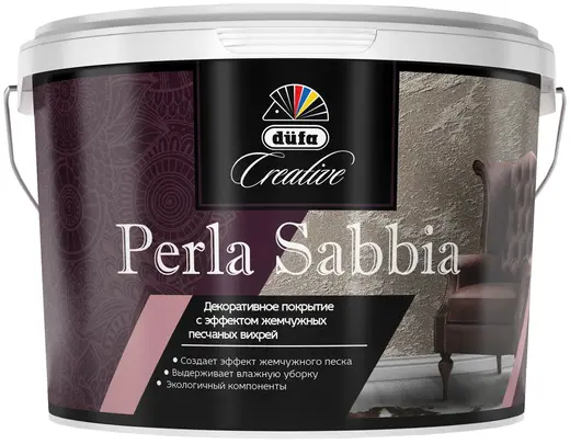 Dufa Creative Perla Sabbia декоративное покрытие с эффектом жемчужных песчаных вихрей (1 кг) Argento
