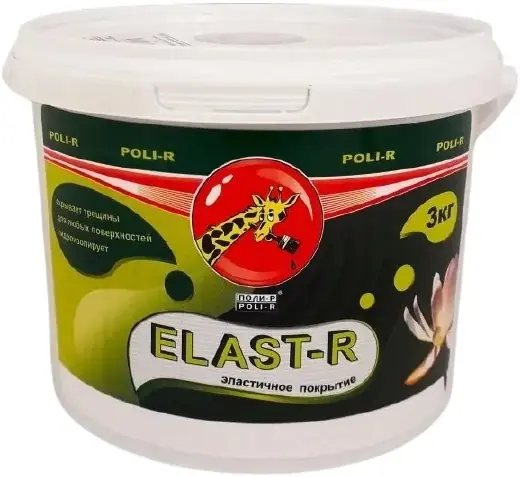 Поли-Р Elast-R эластичное резиновое покрытие краска (3 кг) рубиновый красный