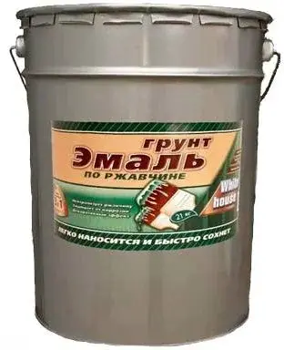 White House грунт-эмаль по ржавчине 3 в 1 (21 кг) серая RAL 7042