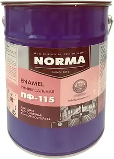 Новоколор ПФ-115 Norma Enamel эмаль универсальная (25 кг) белая глянцевая