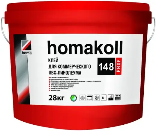 Homa Homakoll Prof 148 клей для коммерческого ПВХ-линолеума (28 кг)