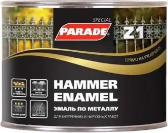 Parade Z1 эмаль по металлу прямо на ржавчину (450 мл) шоколадная RAL 8017 гладкая