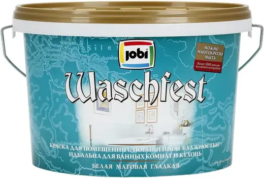 Jobi Waschfest краска для помещений с повышенной влажностью акриловая (2.25 л) бесцветная база C морозостойкая