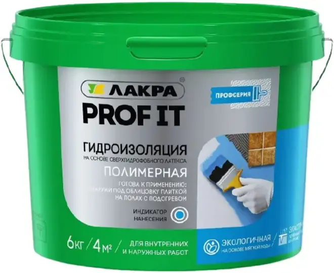Лакра Prof It гидроизоляция на основе сверхгидрофобного латекса (6 кг)