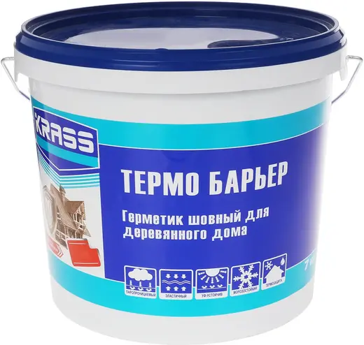Krass Термо Барьер герметик для деревянных домов и срубов высокоэластичный (7 кг) сосна