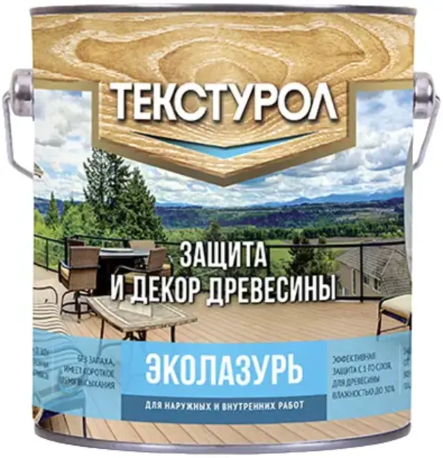 Текстурол Эколазурь защита и декор древесины (800 мл) бесцветное