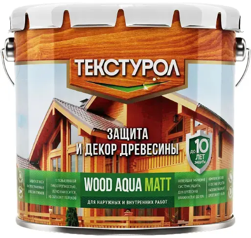 Текстурол Wood Aqua Matt защита и декор древесины (2.5 л) белое