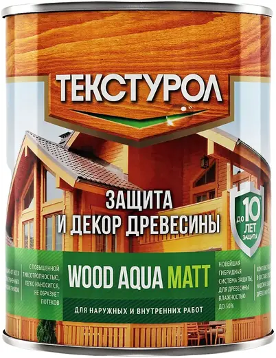 Текстурол Wood Aqua Matt защита и декор древесины (800 мл) дуб