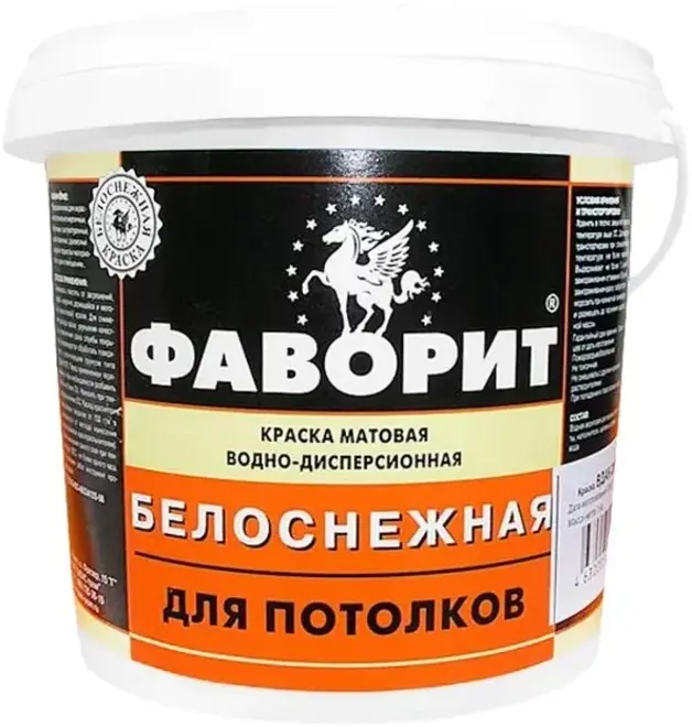 Фаворит ВД-АК-20 П краска водно-дисперсионная для потолков (1 кг) белоснежная