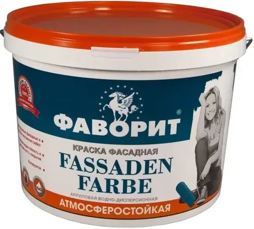 Фаворит ВД-АК-11 Ф-1 Fassaden Farbe краска фасадная акриловая водно-дисперсионная (15 кг) супербелая