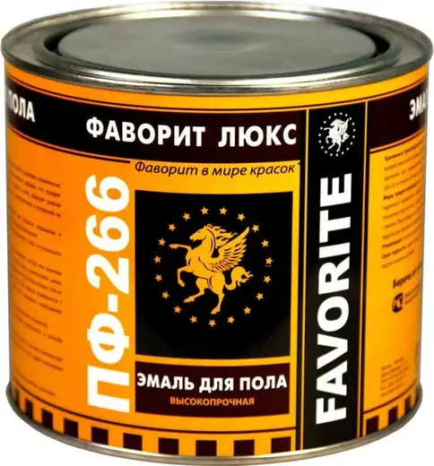 Фаворит ПФ-266 Люкс эмаль для пола высокопрочная (2.4 кг) желто-коричневая
