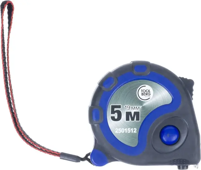 T4P рулетка с фиксатором (5 м*19 мм) обрезиненный пластик 3 фиксатора, зацеп с магнитом