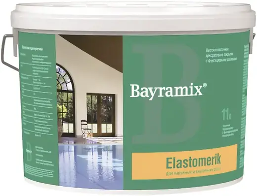 Bayramix Elastomerik высокоэластичное декоративное покрытие (9 л) белое
