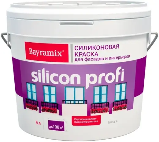 Bayramix Silicon Profi силиконовая краска для фасадов (9 л) белая