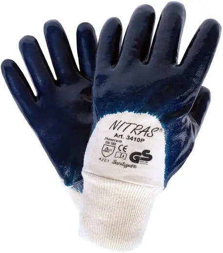 Nitras Premium перчатки (9/L) желто-белые