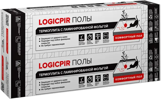 Технониколь Master Logicpir Полы эффективная теплоизоляция (0.59*1.19 м/30 мм)