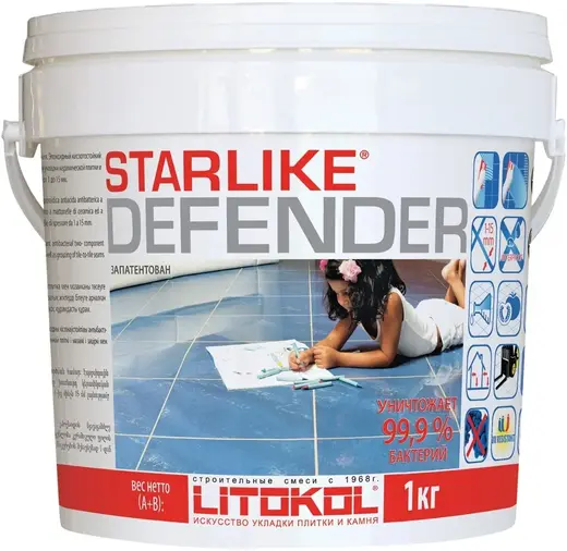 Литокол Starlike Defender эпоксидная затирочная смесь (1 кг) C.350 кристал