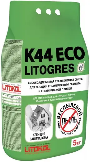 Литокол Litogres K44 Eco высокоадгезивная сухая клеевая смесь (5 кг)
