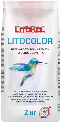 Литокол Litocolor цветная затирочная смесь на основе цемента (2 кг) L.12 темно-серая