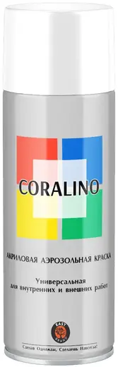 East Brand Coralino акриловая аэрозольная краска универсальная (520 мл) белая матовая