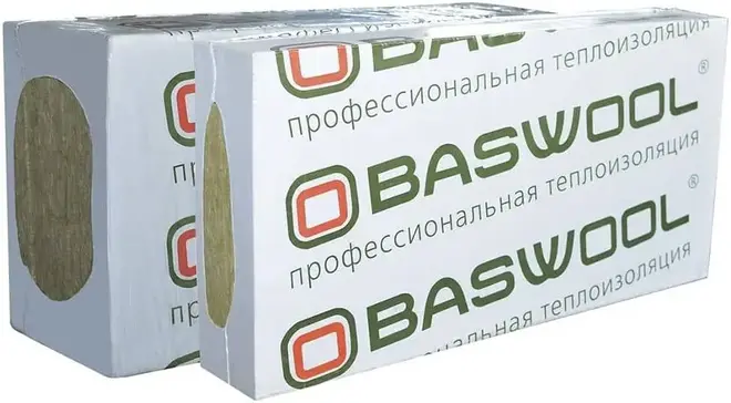 Baswool Вент Фасад 80 профессиональная теплоизоляция (0.6*1.2 м/100 мм)