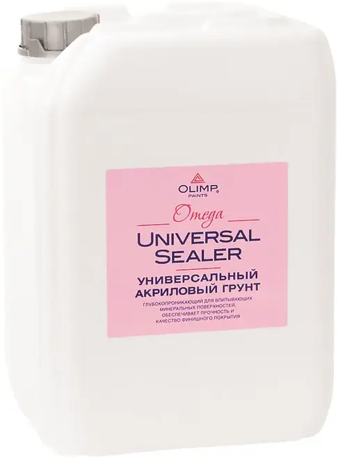 Олимп Omega Universal Sealer универсальный глубокопроникающий акриловый грунт (10 л) полупрозрачный неморозостойкий