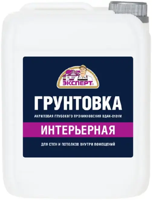 Эксперт Интерьерная акриловая грунтовка глубокого проникновения (5 кг) полупрозрачная