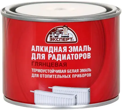 Эксперт алкидная эмаль для окраски радиаторов и приборов отопления (500 г) белая