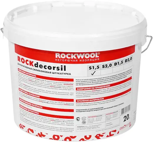 Rockwool Rockdecorsil декоративная силиконовая штукатурка (20 кг 1.5 мм) камешковая фактура