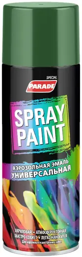 Parade Spray Paint аэрозольная эмаль универсальная (400 мл) зеленый мох RAL 6005 матовая
