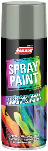 Parade Spray Paint аэрозольная эмаль универсальная (400 мл) сигнальная серая RAL 7004 матовая