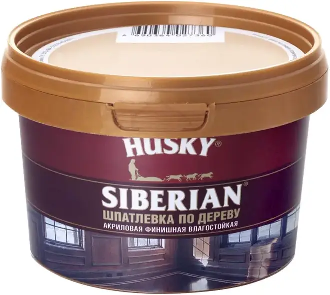Хаски Siberian шпатлевка по дереву акриловая финишная влагостойкая (400 г) береза