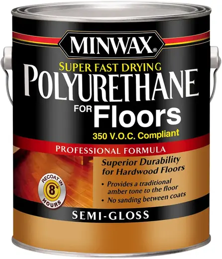Minwax Super Fast Drying Polyurethane for Floors сверхбыстросохнущий полиуретановый лак для полов (3.785 л) глянцевый