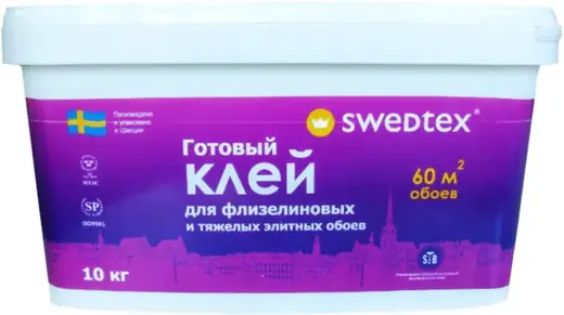 Swedtex готовый клей для флизелиновых и тяжелых элитных обоев (10 кг)