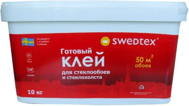 Swedtex готовый клей для стеклообоев и стеклохолста (10 кг)