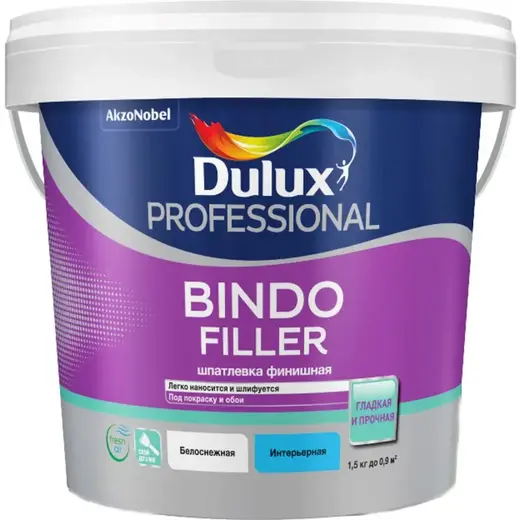 Dulux Luxium Professional Bindo Filler финишная шпатлевка под покраску и обои (1.5 кг)