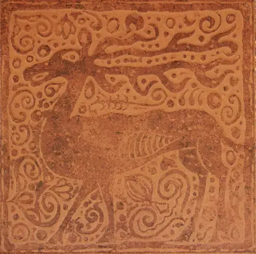 Сокол Родос коллекция RDS311 декор напольный коричневый матовый орнамент/фауна