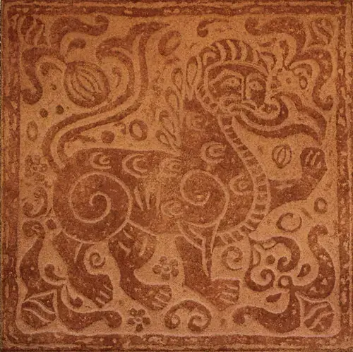 Сокол Родос коллекция RDS311 декор напольный коричневый матовый орнамент/дракон