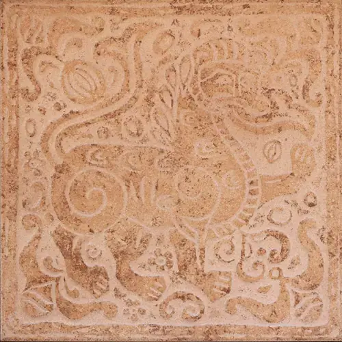Сокол Родос коллекция RDS511 декор напольный бежевый матовый орнамент/фауна